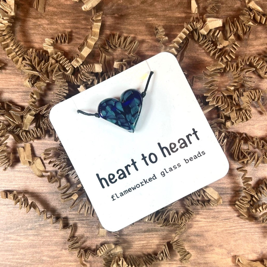 Heart Flameworked Glass Necklace by Ironwood Glassworks