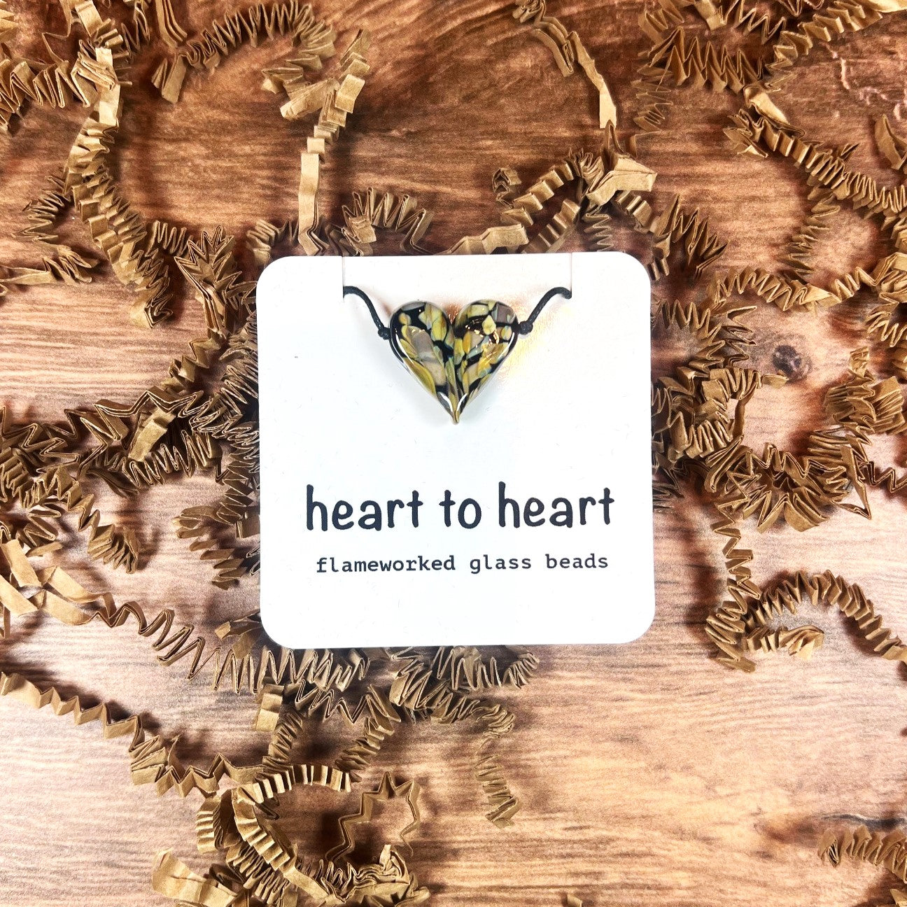 Heart Flameworked Glass Necklace by Ironwood Glassworks