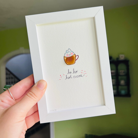 "Ho Ho Hot Cocoa" Sea Glass Art by Sook & Hook