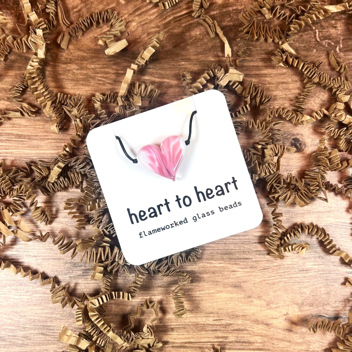 Heart Flameworked Glass Necklace by Ironwood Glassworks