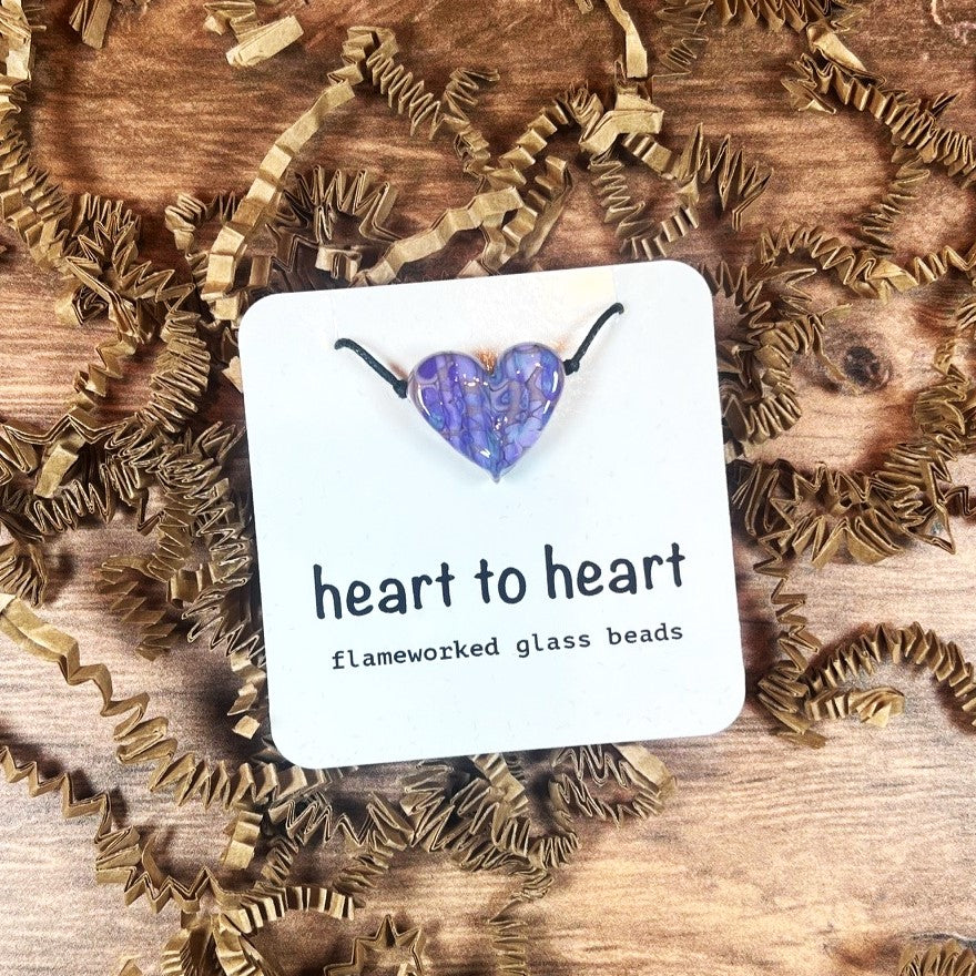 Heart Flameworked Glass Necklace by Ironwood Glassworks