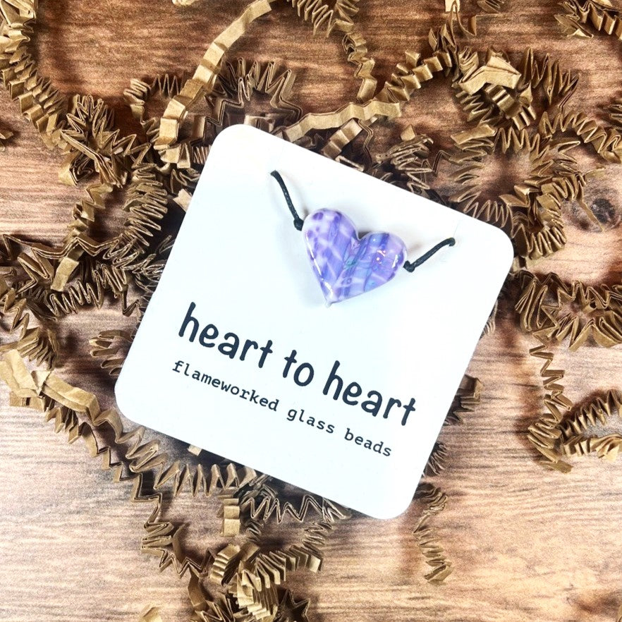 Heart Flameworked Glass Necklace by Ironwood Glassworks