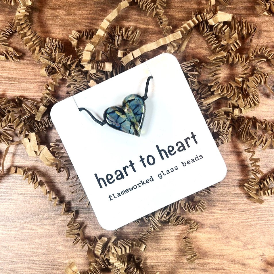 Heart Flameworked Glass Necklace by Ironwood Glassworks