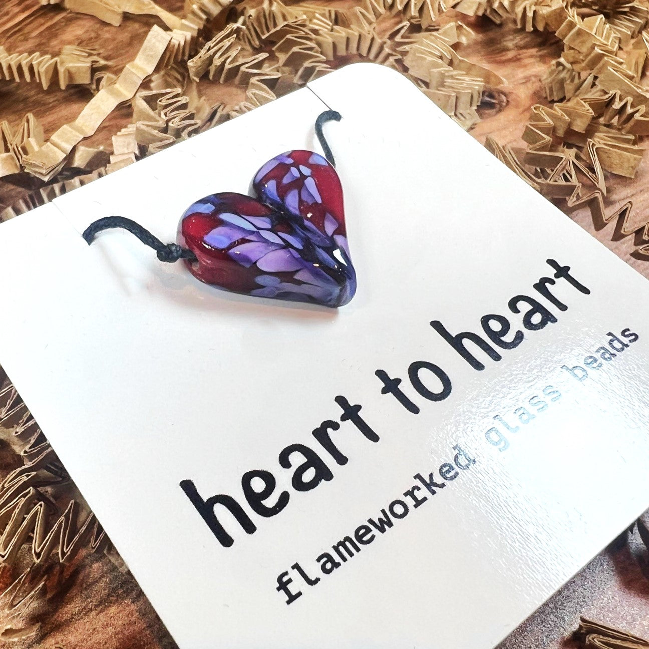 Heart Flameworked Glass Necklace by Ironwood Glassworks