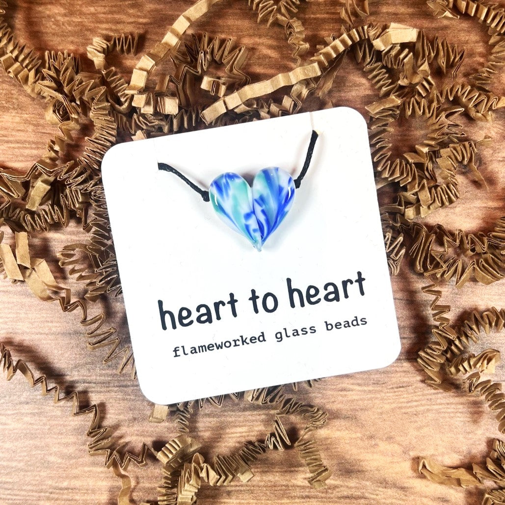 Heart Flameworked Glass Necklace by Ironwood Glassworks