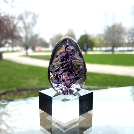 Purple Egg Paperweight by Boise Art Glass