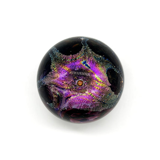 Dichroic Paperweight, Purple by Dottie Boscamp