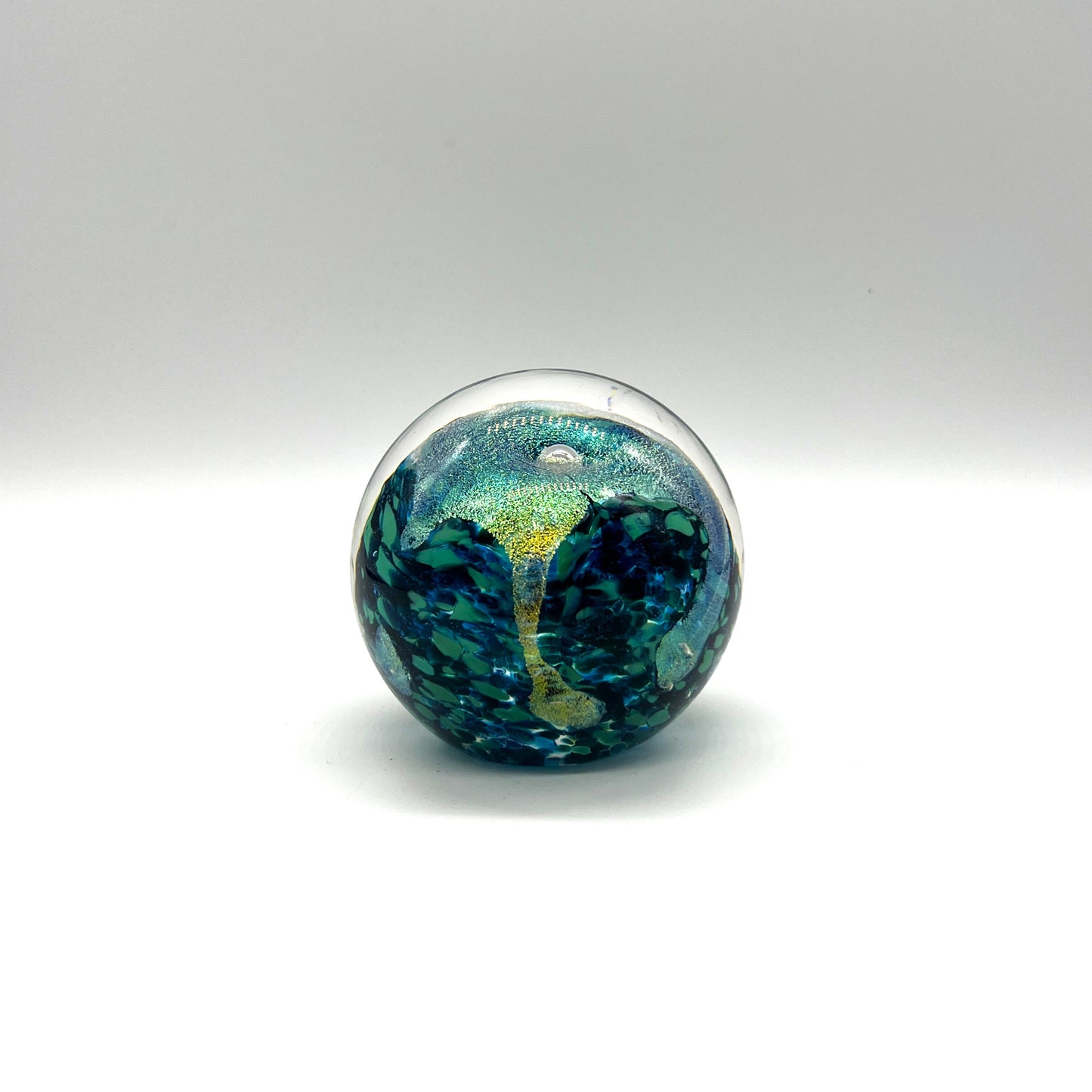 Dichroic Paperweight, Dk. Teal by Dottie Boscamp