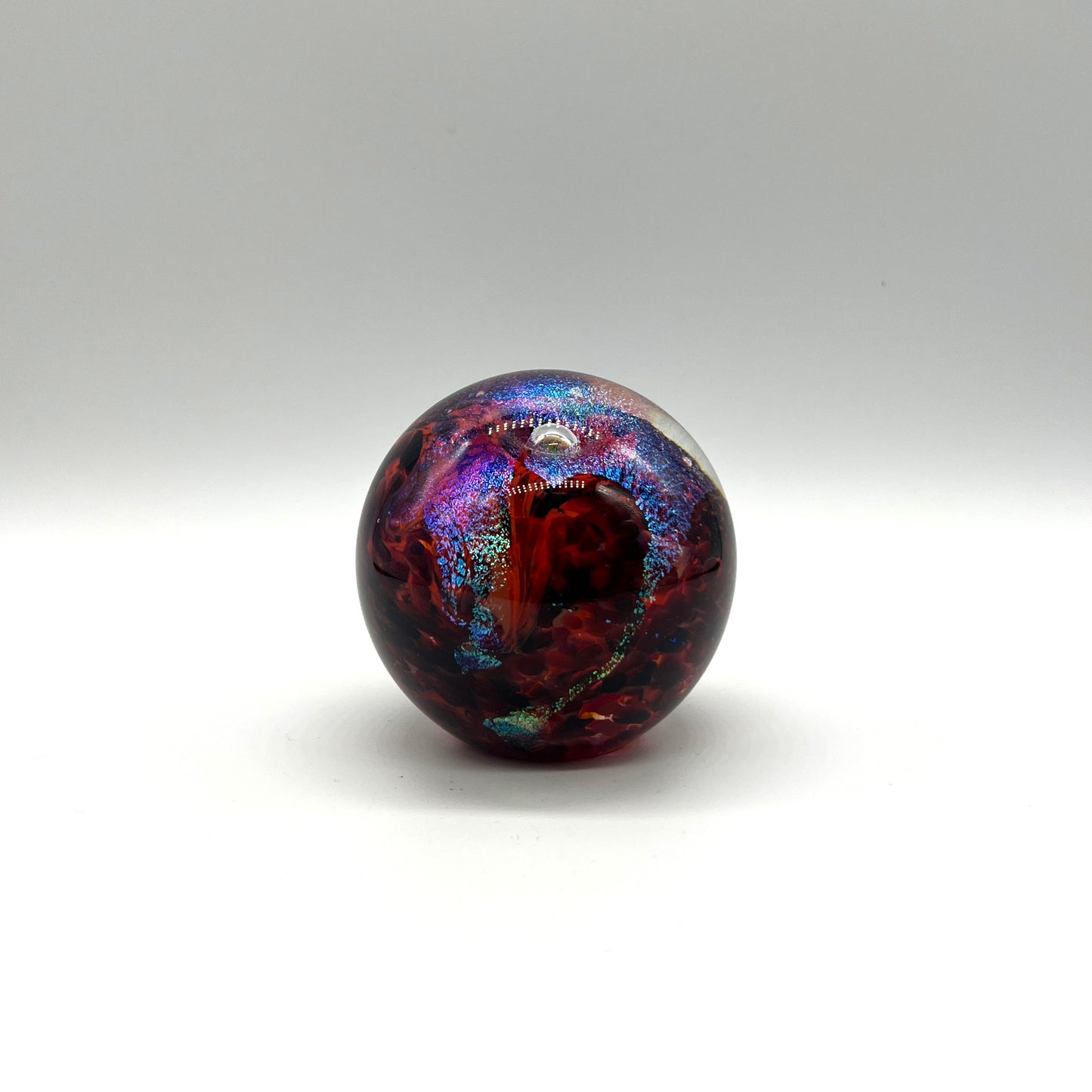 Dichroic Paperweight, Red by Dottie Boscamp