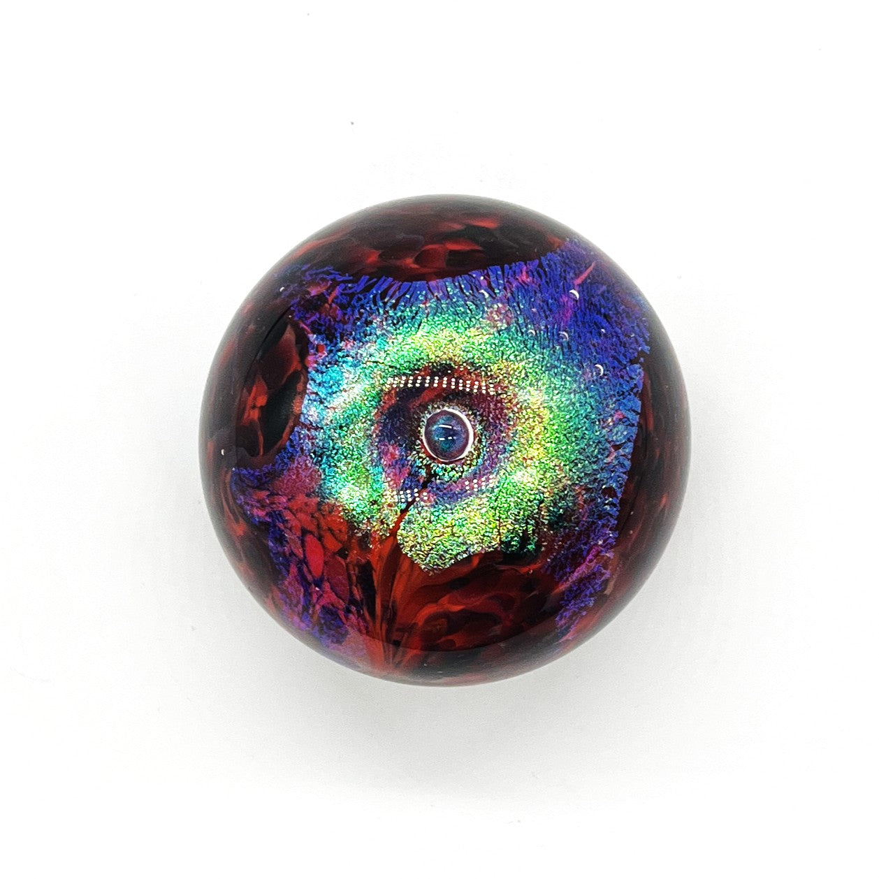 Dichroic Paperweight, Red by Dottie Boscamp