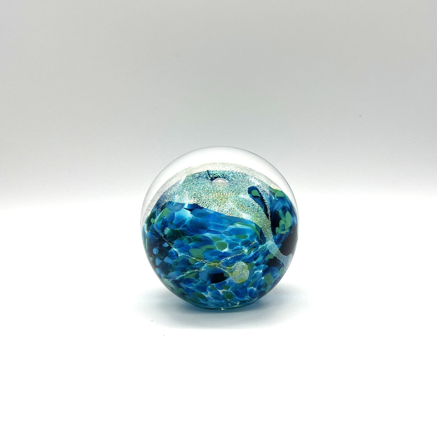Dichroic Paperweight, Lt. Teal by Dottie Boscamp