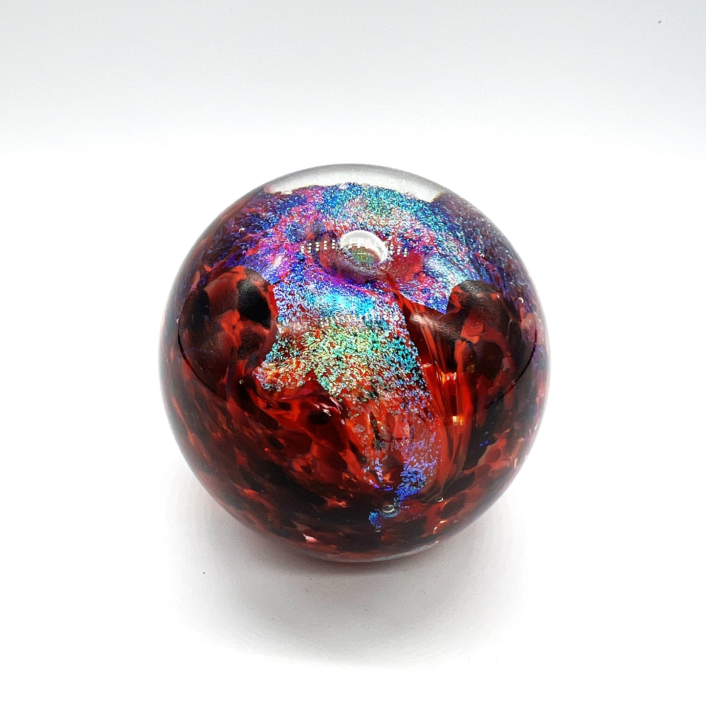 Dichroic Paperweight, Red by Dottie Boscamp