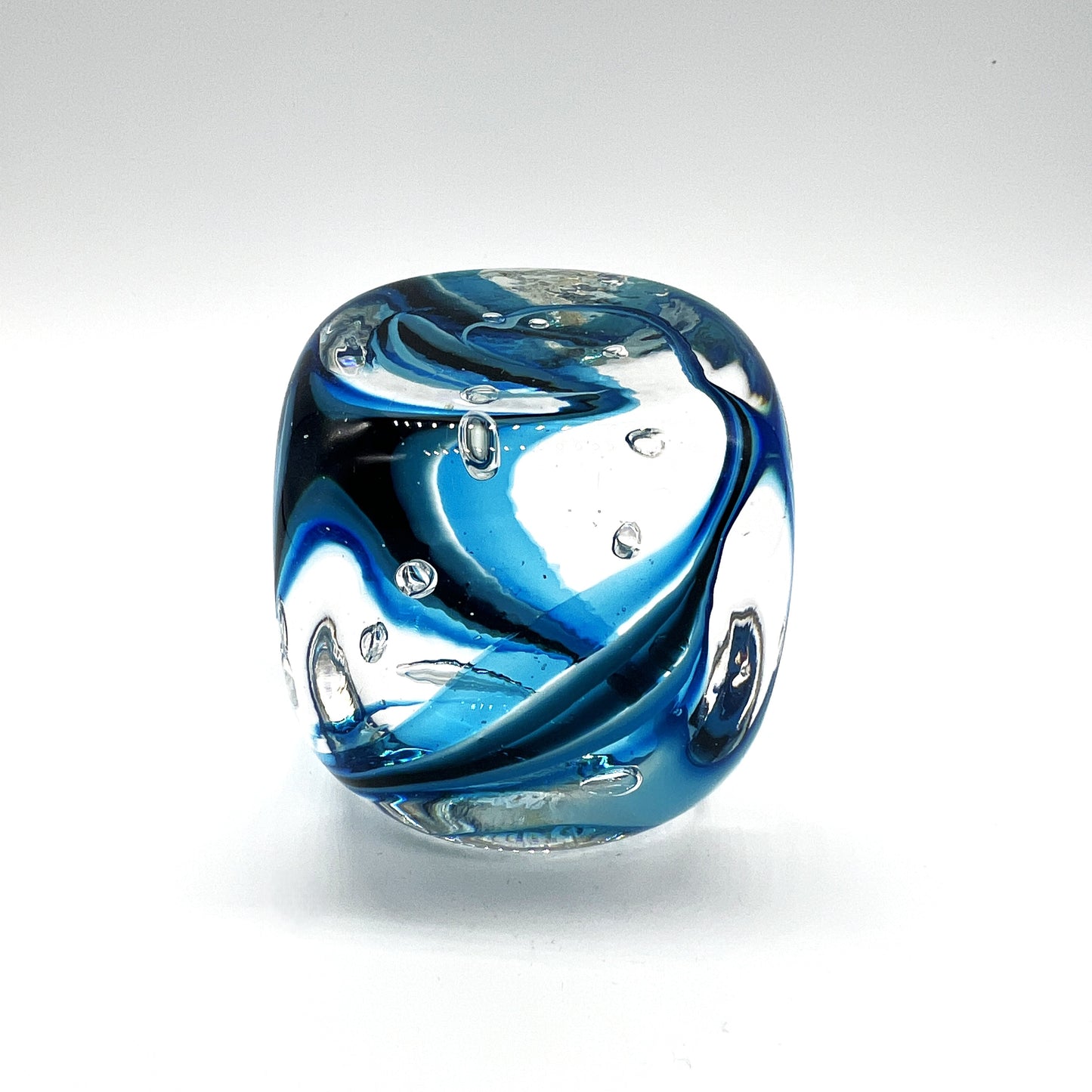 Cube Paperweight, Teal by Dottie Boscamp