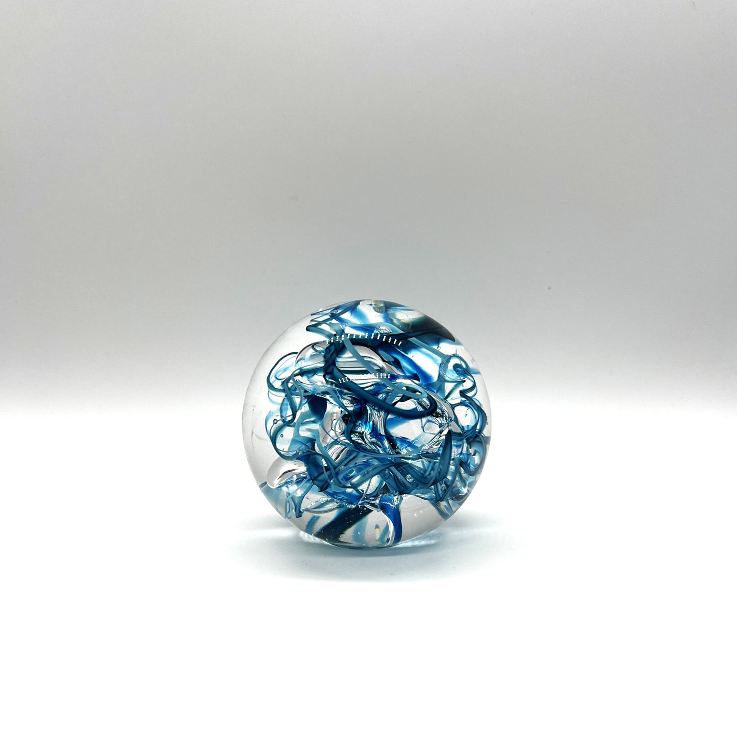 Small Abstract Paperweight, Teal by Dottie Boscamp