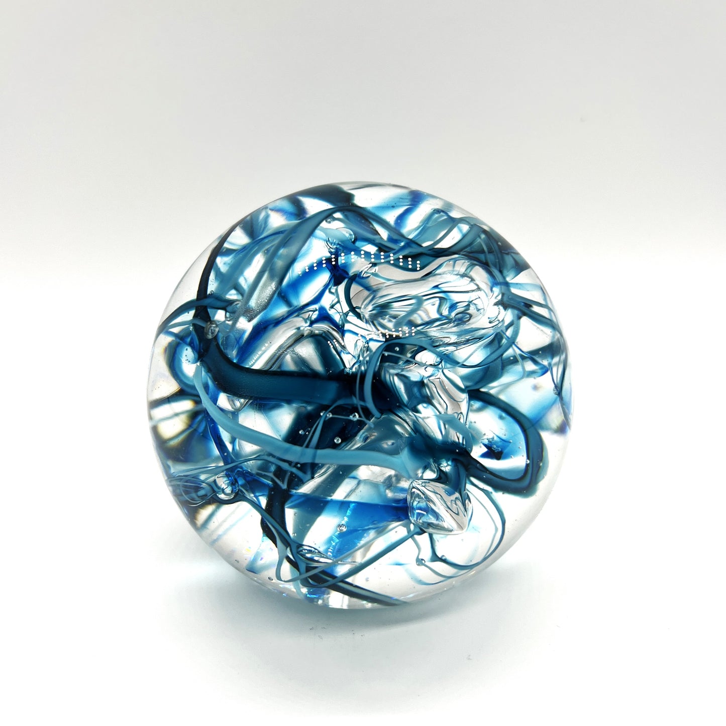Small Abstract Paperweight, Teal by Dottie Boscamp