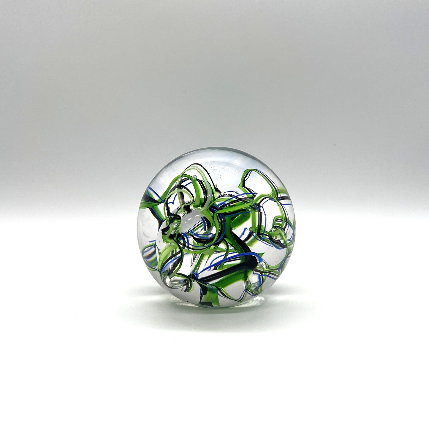 Small Abstract Paperweight, Green & Blue by Dottie Boscamp