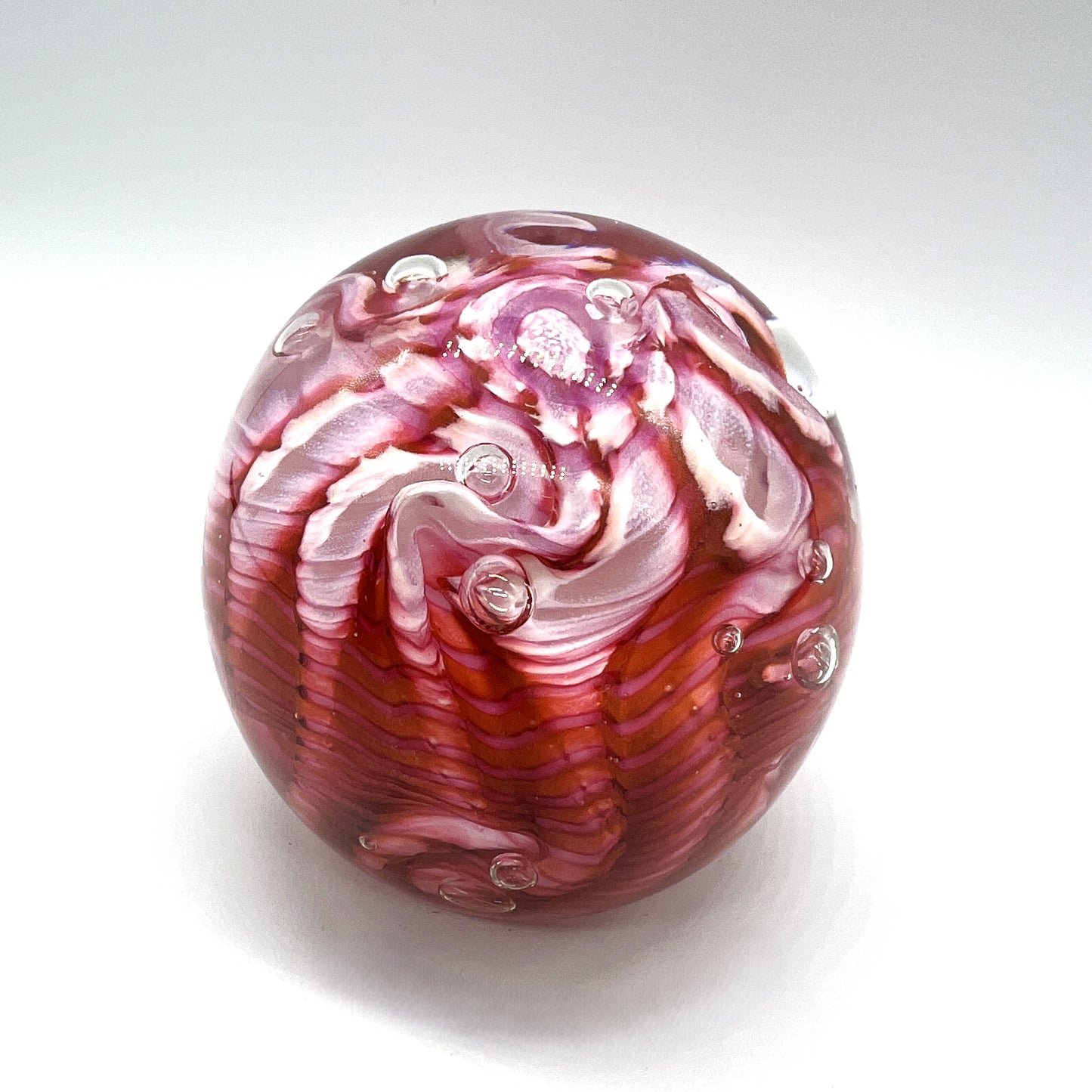 Salmon Dragon Paperweight, 3" by The Glass Forge