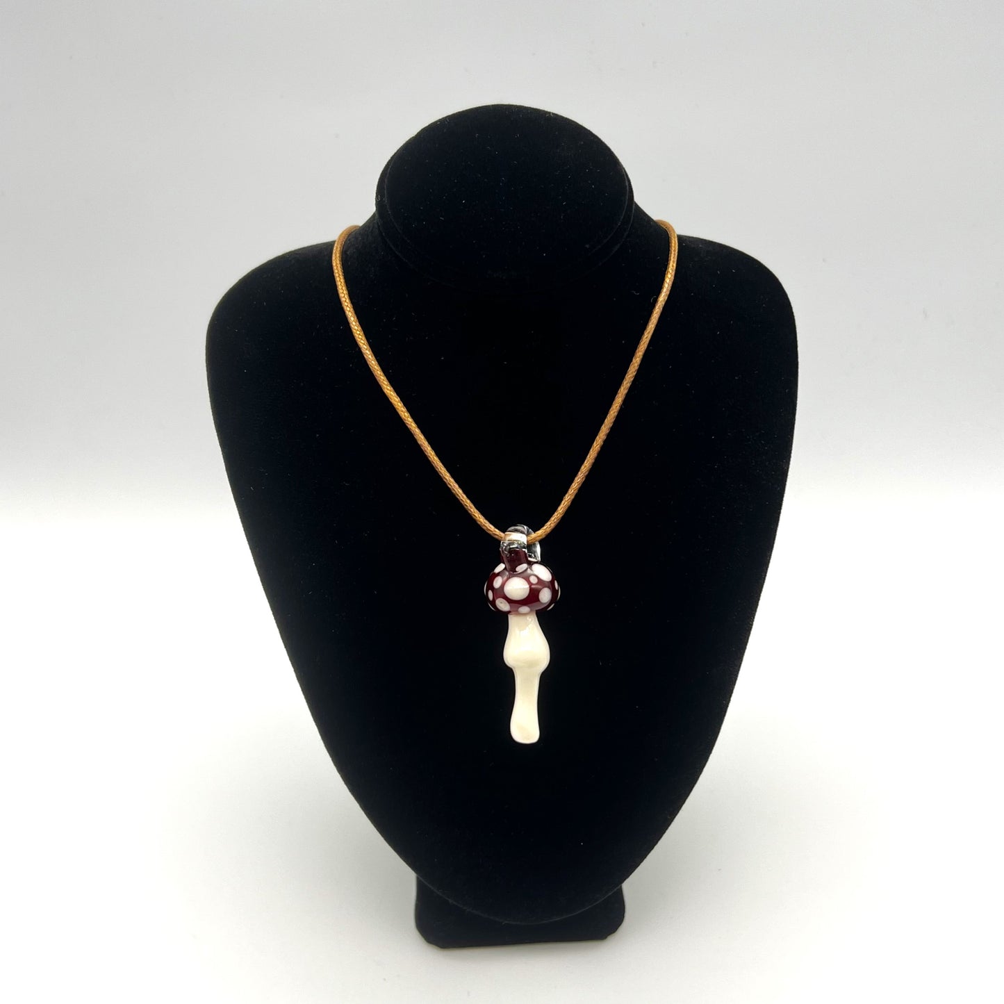 Whimsical Mushroom Pendant Necklaces by AB Glass Designs