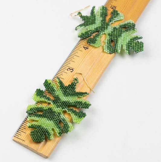Monstera Palm Leaf Earrings by Tulia's Artisan Gallery