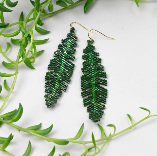 Banana Palm Leaf Earrings by Tulia's Artisan Gallery