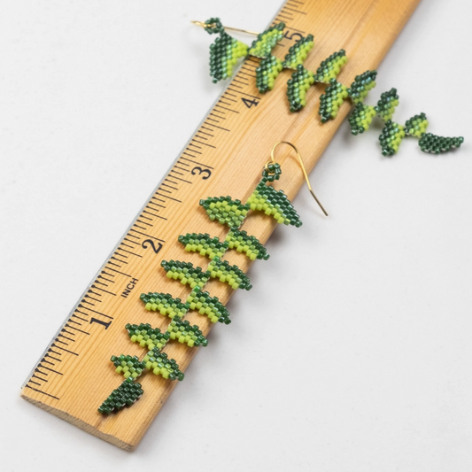 Fern Palm Leaf Earrings by Tulia's Artisan Gallery