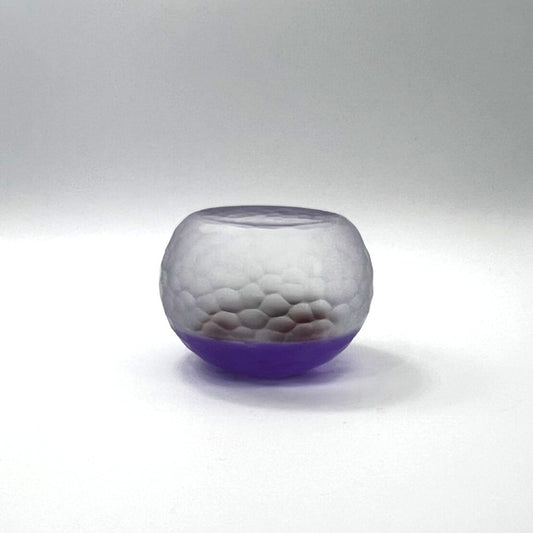 Battuto Christmas Flowers on Lilac Paperweight by William Manson