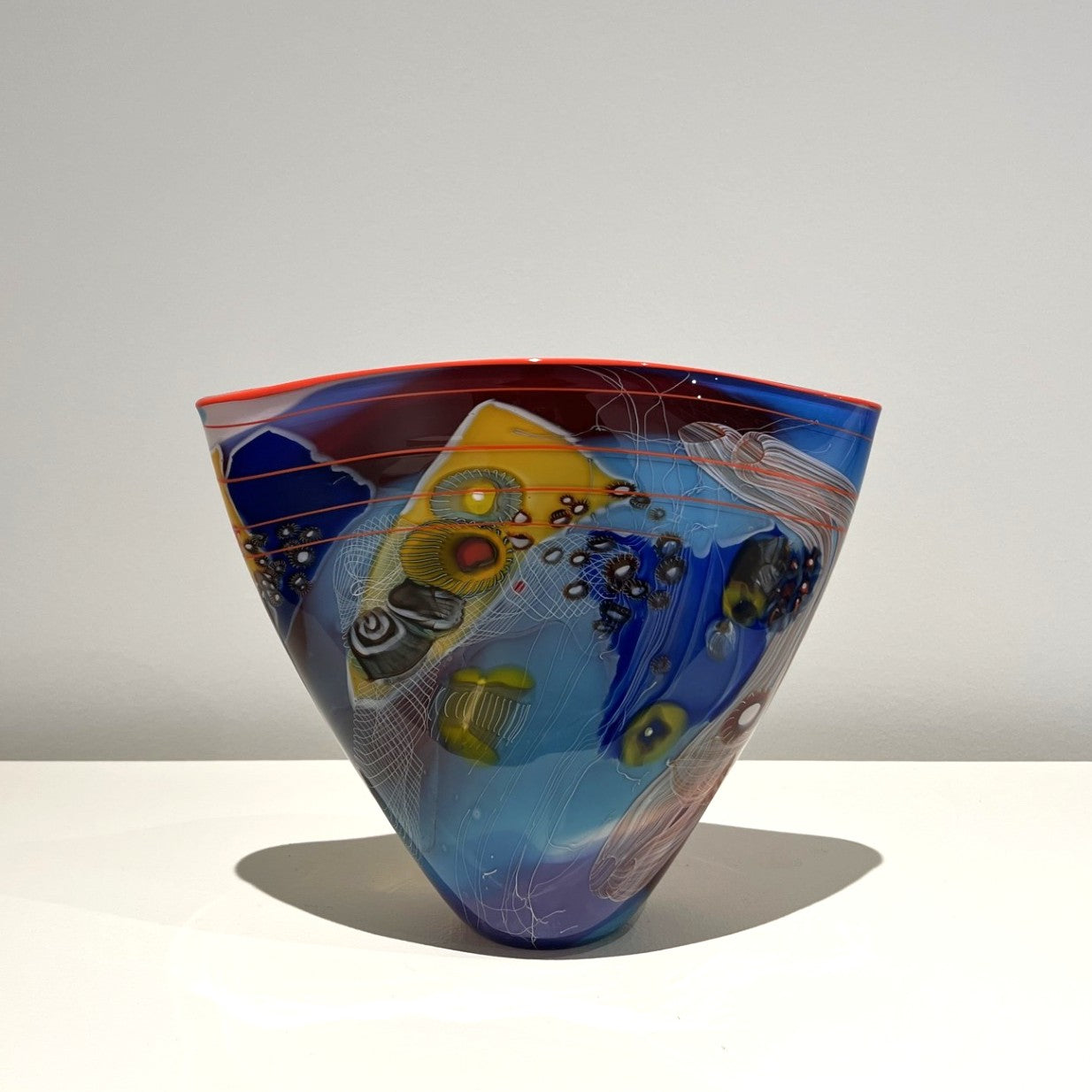 Fluted Vessel by Wes Hunting Glass Studio