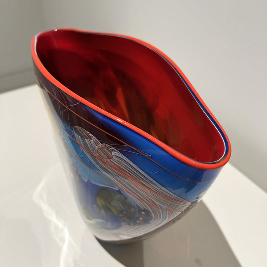 Fluted Vessel by Wes Hunting Glass Studio