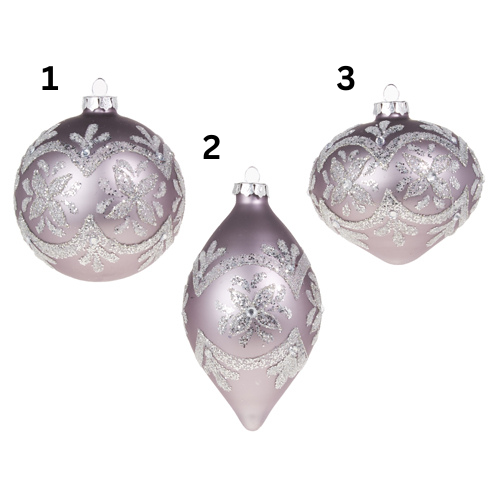 4" Matte Amethyst Embellished Ornament by RAZ Imports