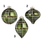 4" Plaid Ornament, Green by RAZ Imports