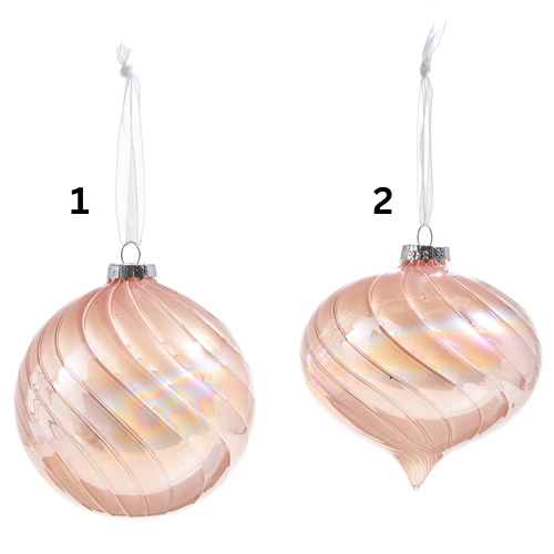 4" Iridescent Pink Ornament by RAZ Imports