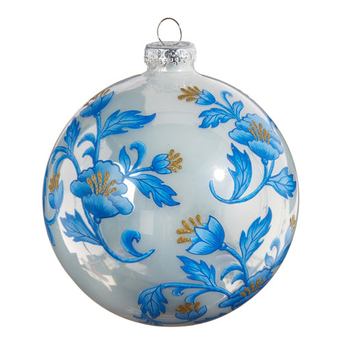 5" Vintage Blue Floral Ornament by RAZ Imports