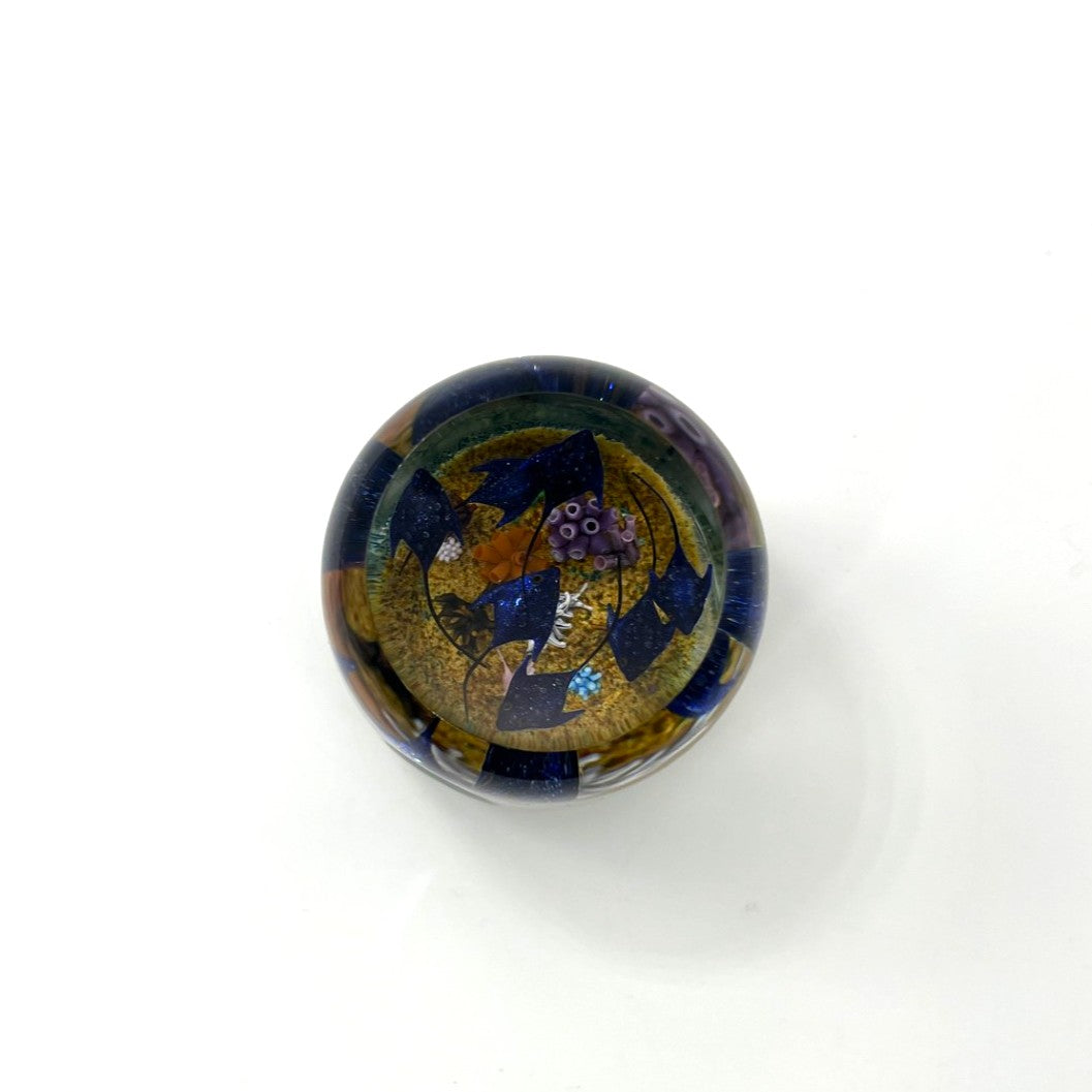 Blue Manta Ray Column Paperweight by William Manson