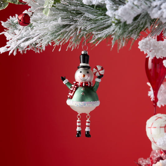 6" Snowman with Dangly Legs Ornament by Melrose International