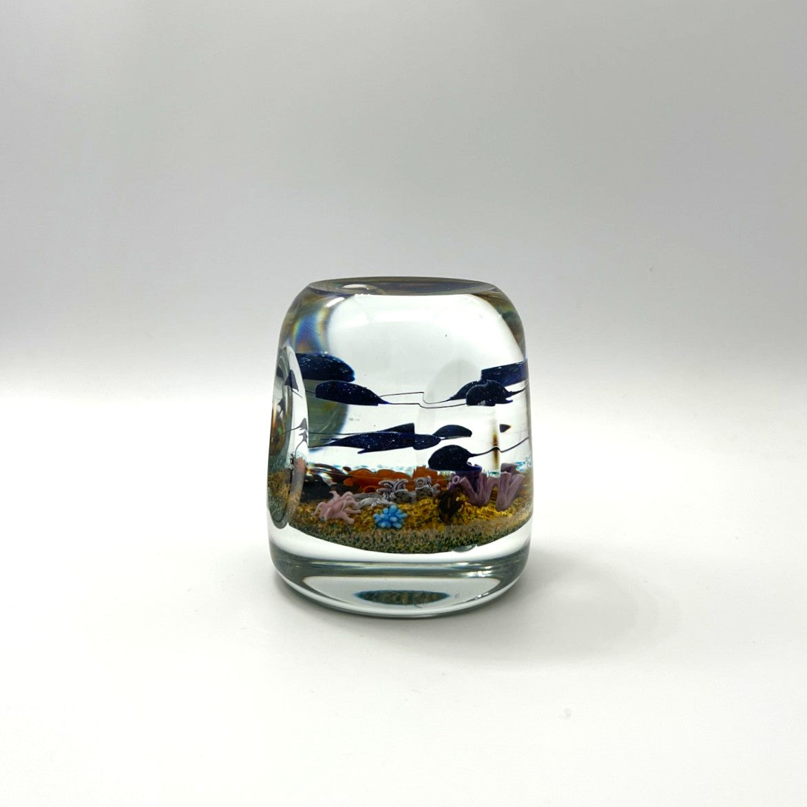 Blue Manta Ray Column Paperweight by William Manson