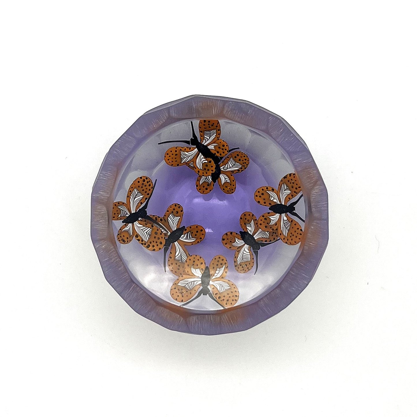 Butterfly on Lilac Paperweight by William Manson