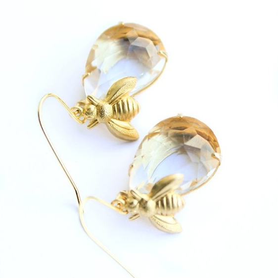 Honey Bee Earrings by A Pocket of Posies