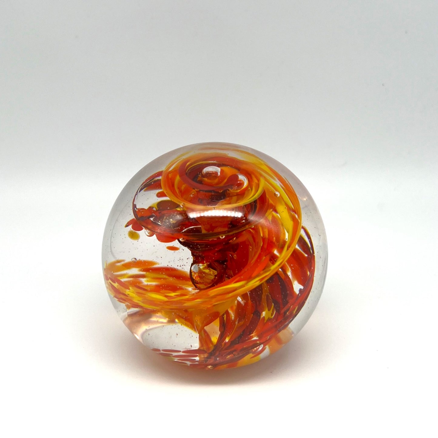 Fire Twist Paperweight by Boise Art Glass