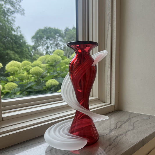 Ruby Flemenco Vase by Vitrix Hot Glass Studio