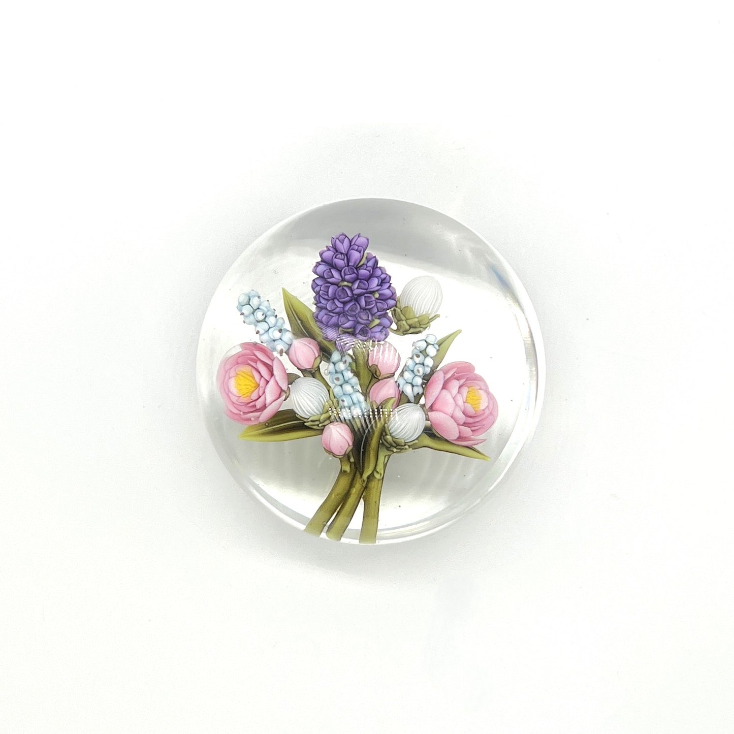 Pink & Purple Floral Bouquet Paperweight by Clinton Smith