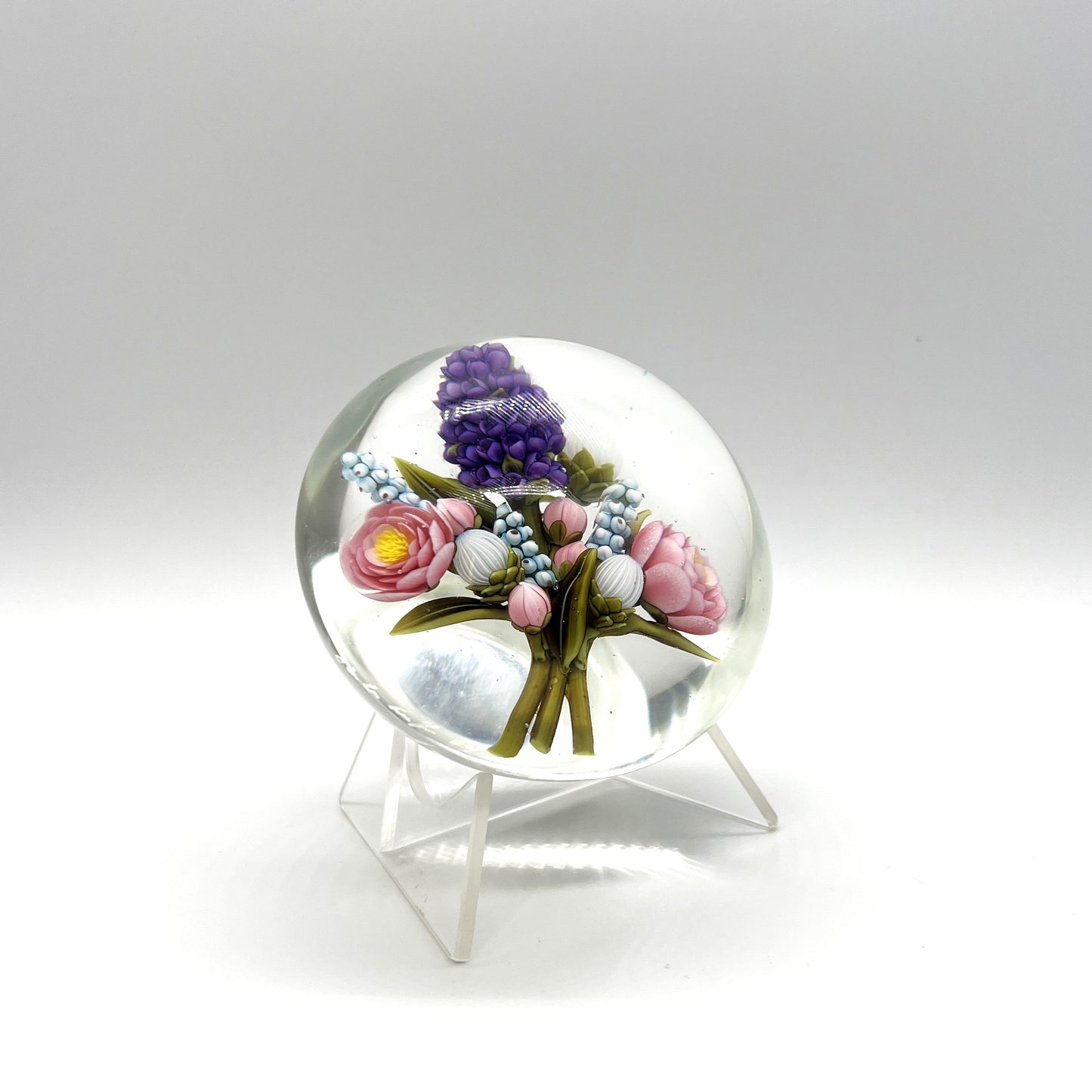 Pink & Purple Floral Bouquet Paperweight by Clinton Smith