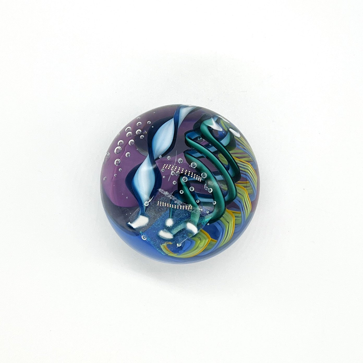 Multiverse Paperweight [Tropical Iceberg Glass; Georgetown, ON, Canada]