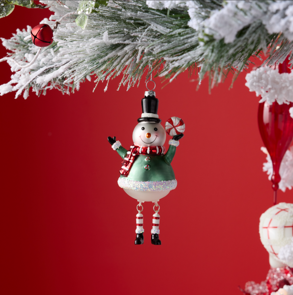 Santa and Snowman Dangly Legs Ornament by Melrose Intl.