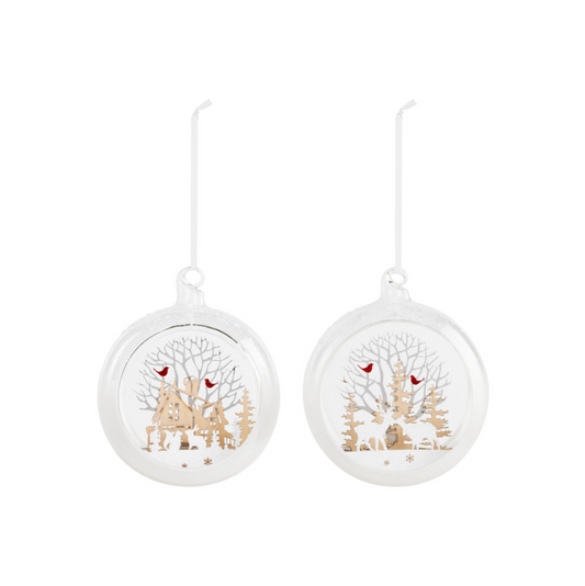 Glass Snow Scene Ornament