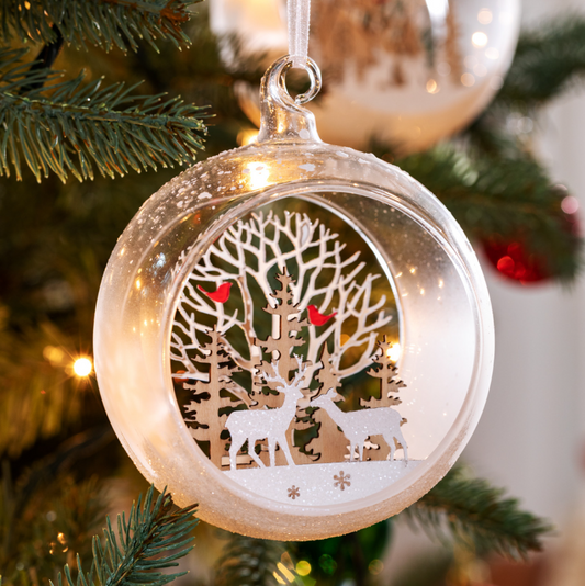 Glass Snow Scene Ornament