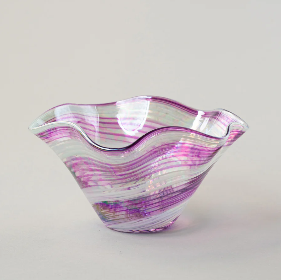 Frozen Grapes Wave Bowl by Glass Eye Studio