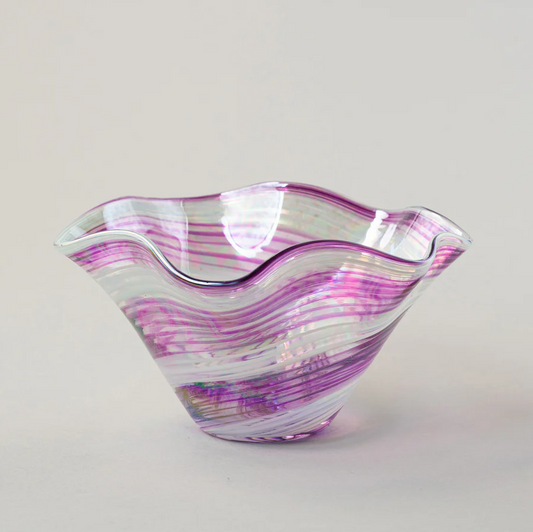 Frozen Grapes Wave Bowl by Glass Eye Studio