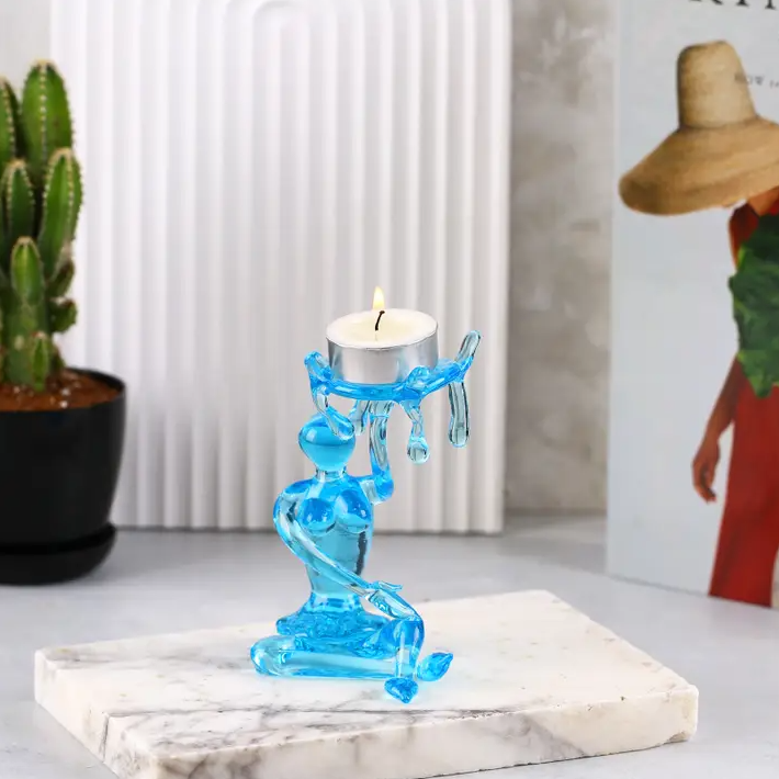 Man & Woman Glass Candle Holder by Adamodart