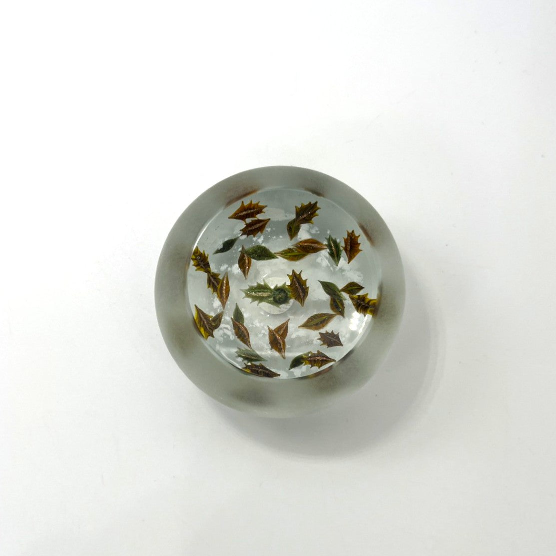 Frosted Leaves Paperweight by William Manson