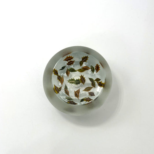 Frosted Leaves Paperweight by William Manson